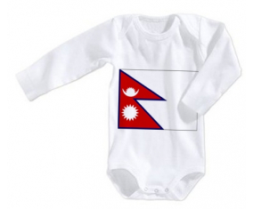 Body bebé Bandera Nepal talla 3/6 meses mangas largas