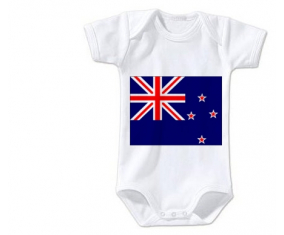 Body Baby Flag Nueva Zelanda Talla 3/6 Meses Mangas Cortas