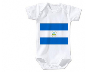 Body Bandera del Bebé Nicaragua Tamaño 3/6 Meses Mangas Cortas