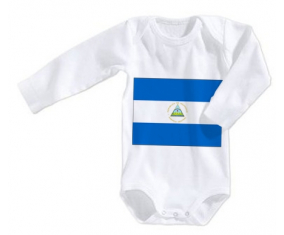 Body bebé Bandera Nicaragua talla 3/6 meses mangas largas