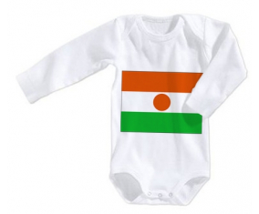 Body bebé Bandera Níger talla 3/6 meses mangas largas