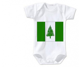 Body bandera del bebé Norfolk Island tamaño 3/6 meses mangas cortas