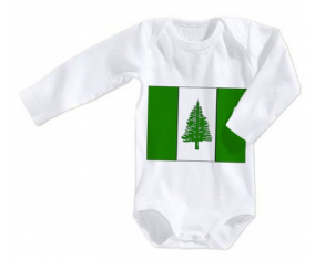 Body bandera del bebé Norfolk Island tamaño 3/6 meses mangas largas