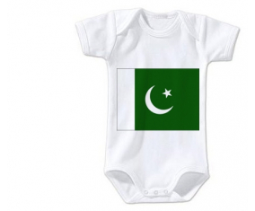 Body bandera del bebé Pakistán tamaño 3/6 meses mangas cortas