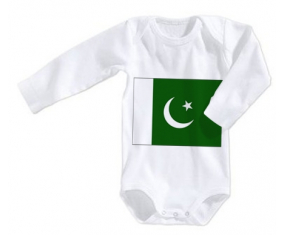 Body bandera del bebé Pakistán tamaño 3/6 meses mangas largas