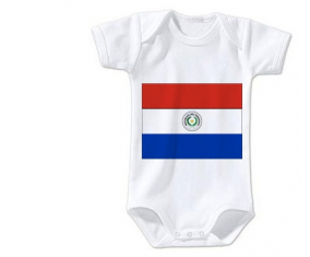 Body bebé Bandera Paraguay talla 3/6 meses mangas cortas