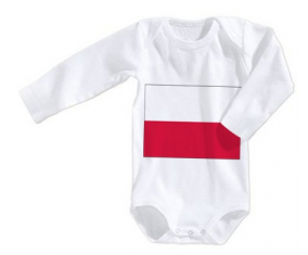 Body bandera del bebé Polonia tamaño 3/6 meses mangas largas