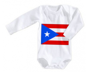 Body bandera bebé Puerto Rico talla 3/6 meses mangas largas