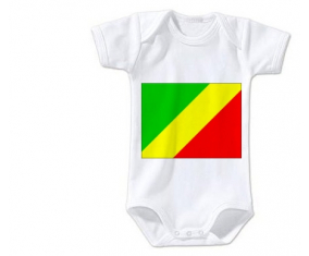 Body Bandera del Bebé República del Congo Tamaño 3/6 Meses Mangas Cortas