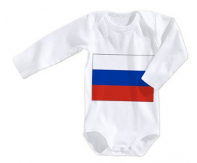 Body bandera del bebé Rusia tamaño 3/6 meses mangas largas