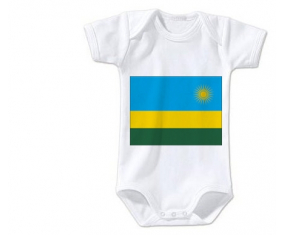 Body bebé Bandera Ruanda talla 3/6 meses mangas cortas