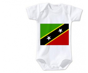Body bebé Flag St. Christopher y Nevis talla 3/6 meses mangas cortas