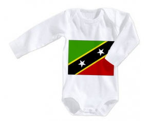 Body bebé Flag St. Christopher y Nevis talla 3/6 meses mangas largas