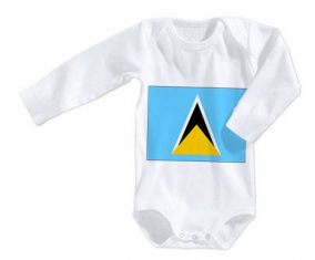 Body bebé Bandera de Santa Lucía talla 3/6 meses mangas largas