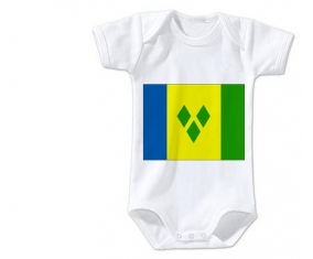 Body bebé Flag St. Vincent y las granadinas talla 3/6 meses mangas cortas