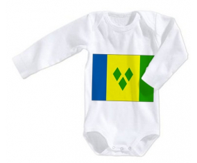 Body bebé Flag St. Vincent y las granadinas talla 3/6 meses mangas largas