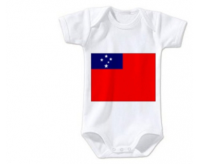 Body bebé Bandera Samoa talla 3/6 meses mangas cortas