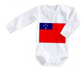 Body bebé Bandera Samoa talla 3/6 meses mangas largas
