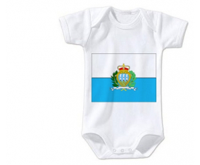 Body bebé Bandera San Marino talla 3/6 meses mangas cortas