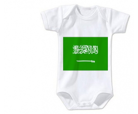 Body bandera del bebé Arabia Saudita tamaño 3/6 meses mangas cortas