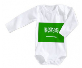 Body bandera del bebé Arabia Saudita tamaño 3/6 meses mangas largas