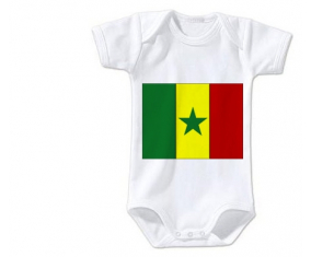 Body bebé Bandera Senegal talla 3/6 meses mangas cortas