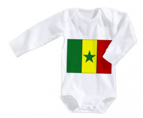 Body bebé Bandera Senegal talla 3/6 meses mangas largas