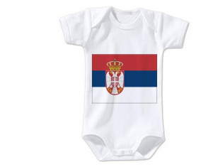 Body bandera del bebé Serbia tamaño 3/6 meses mangas cortas