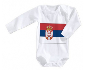 Body bebé Bandera Serbia talla 3/6 meses mangas largas