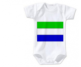 Body bebé Bandera Sierra Leona talla 3/6 meses mangas cortas