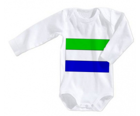 Body bebé Bandera Sierra Leona talla 3/6 meses mangas largas