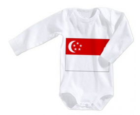 Body baby flag Singapur talla 3/6 meses mangas largas
