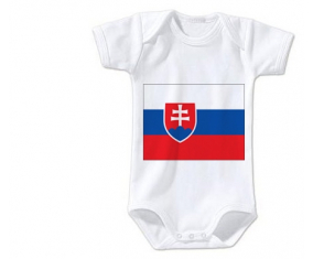 Body bandera del bebé Eslovaquia tamaño 3/6 meses mangas cortas