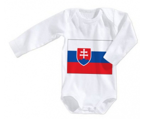 Body bandera del bebé Eslovaquia tamaño 3/6 meses mangas largas