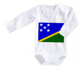 Body bebé Islas Salomón bandera tamaño 3/6 meses mangas largas