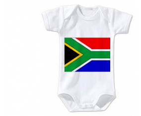 Body bandera del bebé Sudáfrica tamaño 3/6 meses mangas cortas