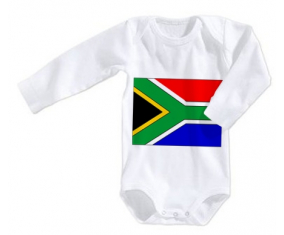 Body bandera del bebé Sudáfrica tamaño 3/6 meses mangas largas