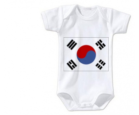 Body bandera del bebé Corea del Sur tamaño 3/6 meses mangas cortas