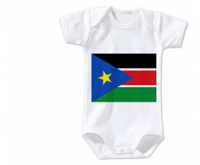 Body bandera del bebé Sudán del Sur tamaño 3/6 meses mangas cortas