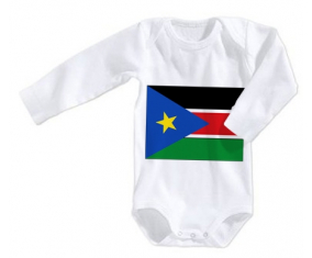 Body bandera del bebé Sudán del Sur tamaño 3/6 meses mangas largas