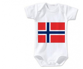 Body bebé Flag Svalbard y Jan Mayen talla 3/6 meses mangas cortas