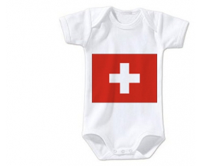 Body bebé bandera suiza tamaño 3/6 meses mangas cortas