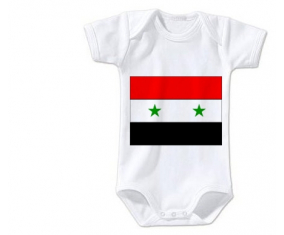 Body bandera bebé República Árabe Siria Tamaño 3/6 Meses Mangas Cortas