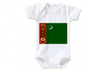 Body bebé Bandera Turkmenistán talla 3/6 meses mangas cortas