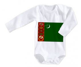 Body bebé Bandera Turkmenistán talla 3/6 meses mangas largas