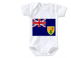 Body bandera del bebé turcos y caicos talla 3/6 meses mangas cortas