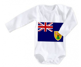 Body bandera del bebé turcos y caicos talla 3/6 meses mangas largas