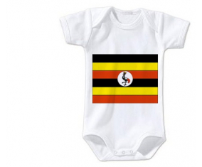 Body bandera del bebé Uganda tamaño 3/6 meses mangas cortas