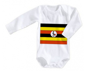 Body bebé Bandera Uganda talla 3/6 meses mangas largas