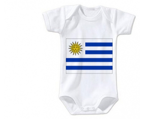 Body Bandera del Bebé Uruguay Tamaño 3/6 Meses Mangas Cortas